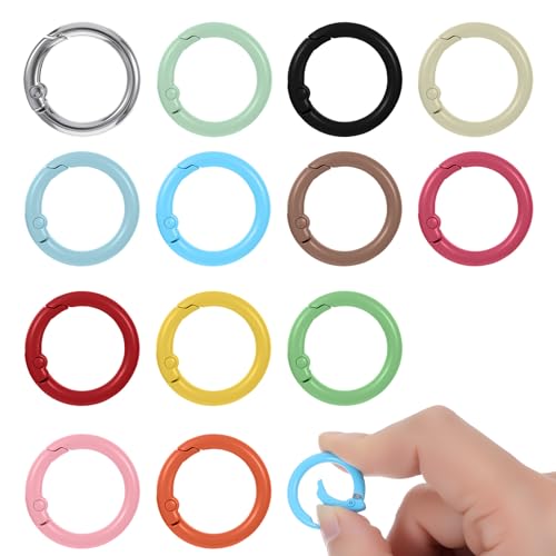 ElevateTech 40 Stück Rund Karabinerhaken, O-Ring 2,5 Cm Bunt Metall Karabinerhaken Rund Feder-Schlüsselring Diy-Zubehör Für Bastelarbeiten Handtaschen Schlüsselbänder Ersatz Für Paracord von ElevateTech