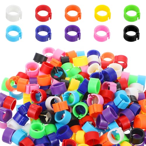 ElevateTech Coturnix Wachtelbeinbänder, Huhn-Identifikationsband, Ringe, zum Anklippen, runde Etiketten, Geflügel-Identifikationsband, 8 mm, 200 Stück von ElevateTech