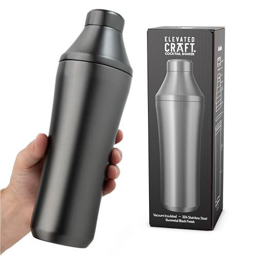 Elevated Craft Hybrid-Cocktail-Shaker – Premium-vakuumisolierter Edelstahl-Cocktail-Shaker – innovatives Messsystem – Martini-Shaker für den Heim-Barkeeper – 800 ml Gesamtvolumen Elevated Craft Hybrid-Cocktail-Shaker – Premium-vakuumisolierter Edelstahl-Cocktail-Shaker – innovatives Messsystem – Martini-Shaker für den Heim-Barkeeper – 800 ml Gesamtvolumen von Elevated Craft