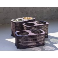 Doppel-Hundeschalenhalter 135 G/7, 2 Tassen Metallschalen Versandfertig von ElevatedDogBowls