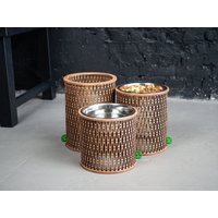Erhöhter Hundefutterständer, Rostfreie Metallschale, Große Hundewassernapf, Erhöhter Hundefutternapf, Hohe Hundefutterschüssel von ElevatedDogBowls