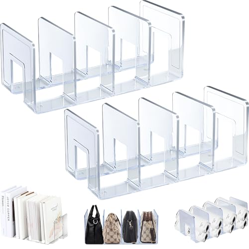 Elezeal 2 transparente Acryl-Zeitschriftensammler, multifunktionaler Schreibtisch-Ordner, Buchablage, kann auch als Flaschenablage/Küchendeckel-Organizer/Handtaschen-Clutch-Tasche verwendet werden von Elezeal