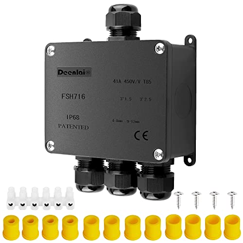 Elezenioc Abzweigdose IP68, 4 Wege Verteilerdose Außen Wasserdicht, Kabelverbinder Aussen, Elektrischer Außenverteilerdose, Erdkabel Klemmdose, Kabeldurchmesser Ø 4mm-12mm(4 Wege) von Elezenioc