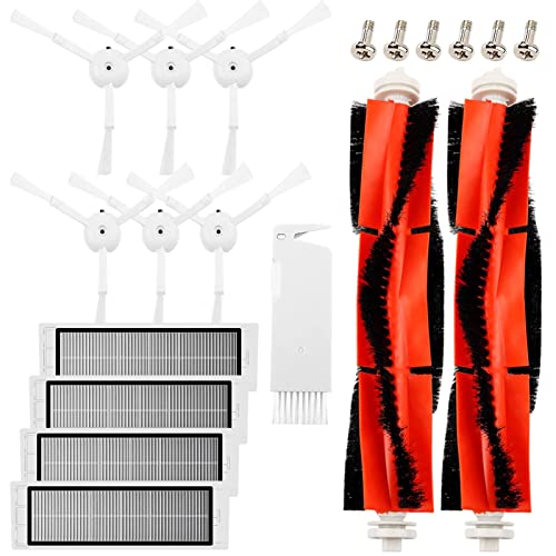 Ersatzteile für Xiaomi Roborock Mi Robot S5 Max S6 Max S6 Pure S6 MaxV S50 S51 S55 S60 S65 S5 S6, Staubsauger-Teile Zubehör kit 2 Zentralbürste&6 Seitenbürste&4 HEPA Filters&1 Reinigungshilfe von Elezenioc