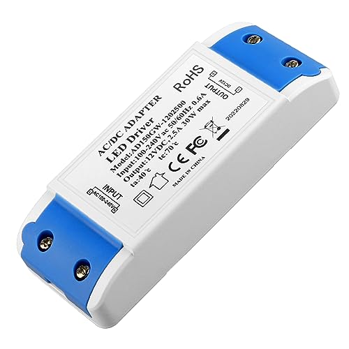 LED Trafo, LED Transformator 1-30w,12v 5a Treiber Netzteil, Keine Mindestbelastung, Kein Flimmern, Kein Transformator-Rauschen FüR Mr11 G4 Mr16 Gu5.3 Birnen Lichtstreifen von Elezenioc