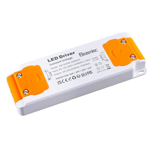 LED Trafo LED Transformator 1-15W 24V 0.625A Treiber Netzteil, Transformator 230V AC auf 24 Volt Gleichstrom Für MR11 G4 MR16 GU5.3 Birnen Lichtstreifen,Nicht Dimmbar,Kompakter Extrem DüNner LED Trafo LED Transformator 1-15W 24V 0.625A Treiber Netzteil, Transformator 230V AC auf 24 Volt Gleichstrom Für MR11 G4 MR16 GU5.3 Birnen Lichtstreifen,Nicht Dimmbar,Kompakter Extrem DüNner von Elezenioc