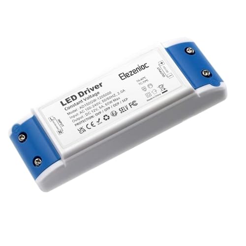 LED Trafo LED Transformator 1-60W 12V 5A Treiber Netzteil, keine Mindestbelastung, kein Flimmern, kein Transformator-Rauschen Für MR11 G4 MR16 GU5.3 Birnen Lichtstreifen von Elezenioc