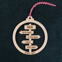 Personalisierte Reiseorte Ort Schild, Weihnachtsverzierung, Paar Weihnachtskugel, Geschenk Für Paar, Die Orte, An Denen Wir Geschenkidee Waren von ElfPersonalisedGifts