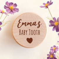 Zahnfee Box, Personalisiert, Zahnbox Aus Holz, Gravur Andenken Holz Schmuck, Massivholz Topf, Zahnverlust Halter, Neues Baby Geschenk, Tf04 von ElfPersonalisedGifts