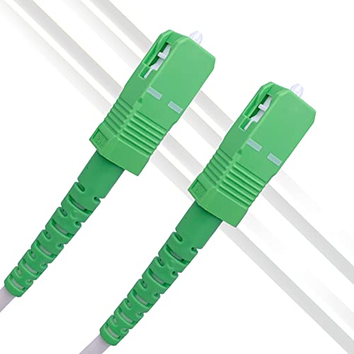 Elfcam - 5m LWL Glasfaser-Kabel SC/APC auf SC/APC Stecker, Simplex Singlemode 9/125μm OS2 Patchkabel,Weiß,（5m） von Elfcam