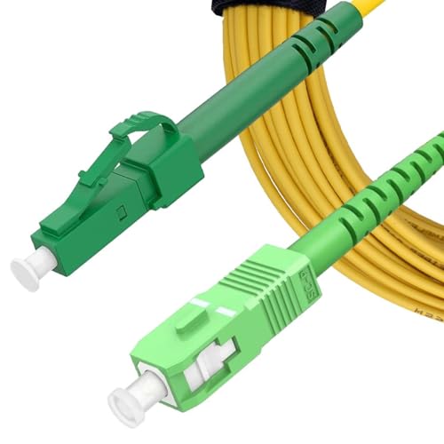 Elfcam® - 10m SC/APC zu LC/APC Glasfaserkabel Singlemode Simplex, OS2 9/125μm LSZH Optischer Kabel Gelb (10M) von Elfcam