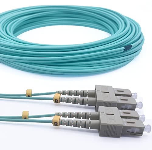 Elfcam® - 1m LWL Glasfaser-Kabel OM3 SC/UPC auf SC/UPC Stecker, Multimode Duplex 50/125um Patchkabel LSZH Lichtwellenleiter, 1 Meter von Elfcam
