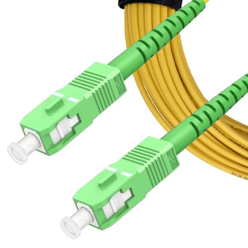 Elfcam® - 1m SC/APC zu SC/APC Glasfaserkabel Singlemode Simplex, OS2 9/125μm LSZH Optischer Kabel Gelb (1M) von Elfcam