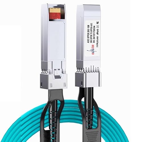 Elfcam® - 2 Meter AOC Aktives Optisches Kabel mit 25Gb SFP28 ver SFP28 Transceiver, 25GbE Active Optical Cable Multimode OM3 für NVIDIA Mellanox und Intel E810, 2m von Elfcam