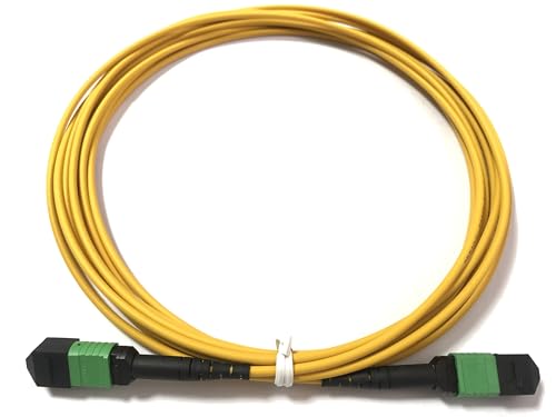 Elfcam® - 20 m Glasfaserkabel, 12 Fasern, MPO/APC Buchse auf MPO/APC Buchse, Polarität Typ B, OS2-Monomode, für 40G QSFP+, 100G QSFP28, 20 Meter von Elfcam