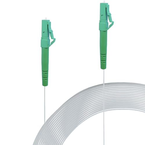 Elfcam® - 20m Glasfaserkabel LC/APC zu LC/APC Unsichtbar/Transparent, 125µm OS2 Monomode Glasfaser, Transparenter Nylonmantel,20 Meter von Elfcam