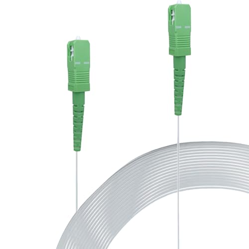 Elfcam® -25m Glasfaserkabel SC/APC zu SC/APC Unsichtbar/Transparent, 125µm OS2 Monomode Glasfaser, Transparenter Nylonmantel, 25 Meter von Elfcam