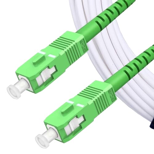 Elfcam® - 2m SC/APC zu SC/APC Glasfaserkabel Singlemode Simplex, OS2 9/125μm LSZH Optischer Kabel Weiß (2M) von Elfcam