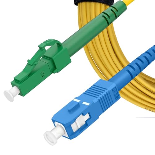 Elfcam® - 5m LC/APC zu SC/UPC Glasfaserkabel Singlemode Simplex, OS2 9/125μm LSZH Optischer Kabel Gelb (5M) von Elfcam
