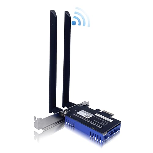 Elfcam® - 8774Mbps WiFi Karte, WiFi 7 PCIe4.0 und BT5.4, Intel BE200 Tri-Band Wireless Adapter, für Computer mit Windows 10/11, kompatibel mit Freebox Ultra von Elfcam