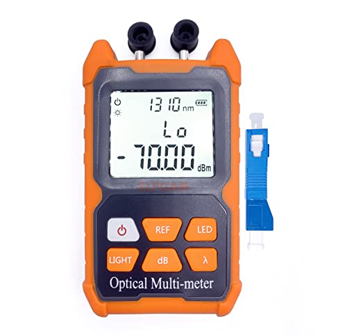 Elfcam® - FTTH Optisches Multimeter für Feldtechniker, Glasfaser-Multimeter Eingebauter 2 mW Visual Fault Locator (VFL), Lieferung mit LWL Adapter/Kupplung SC Männlich auf LC Weiblich (E-200) von Elfcam