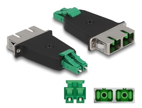 Elfcam® Glasfaseradapter, Duplexkabel, LC/APC Stecker auf SC/APC Buchse Duplex Singlemode, 1 Stück von Elfcam