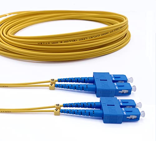 Elfcam® - LWL Glasfaser-Kabel OS2 Gelb, SC/UPC auf SC/UPC Stecker, Duplex Singlemode 9/125μm Patchkabel LSZH, 40 Meter von Elfcam