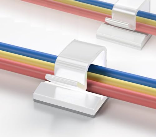 Elfcam® - Selbstklebende Kabelclips für Ethernet Network Kabel Management, Kabelbinder und Kabel im Haus oder im Büro (30 Stück) von Elfcam