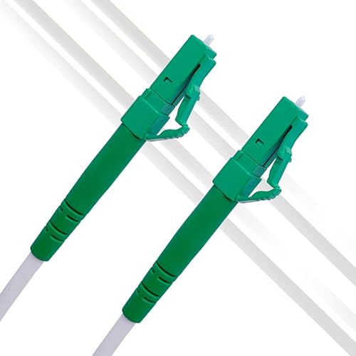 Elfcam - 1,5m Glasfaserkabel LC/APC (9°) Polieren Stecker auf LC/APC (9°) Polieren Stecker Singlemode (OS2) Simplex,Deutsche Telekom FTTH Lichtwellenkabel Weiß, 1,5 Meter von Elfcam