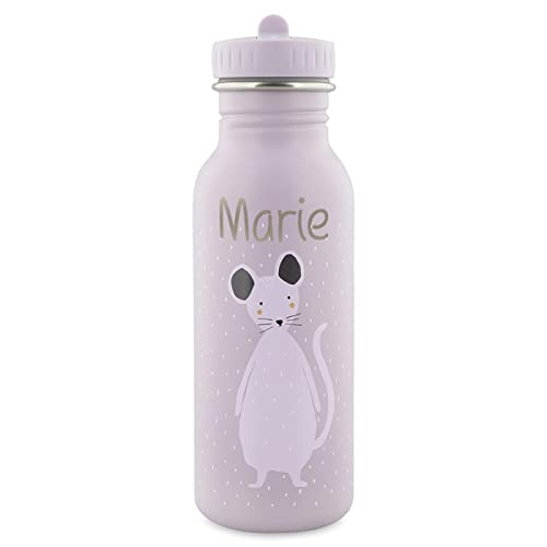 Elfenstall Personalisierte Trixie Baby Edelstahl Trinkflasche mit Namens-Gravur (500 ml, Maus) von Elfenstall