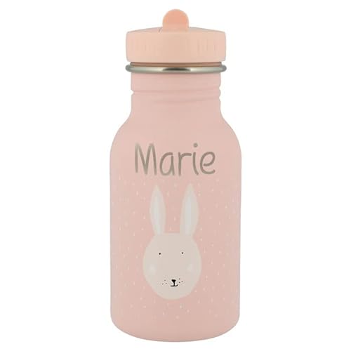 Personalisierte Trinkflasche aus Edelstahl von Trixie Baby Gravur des Namens (350 ml, Hase) von Elfenstall
