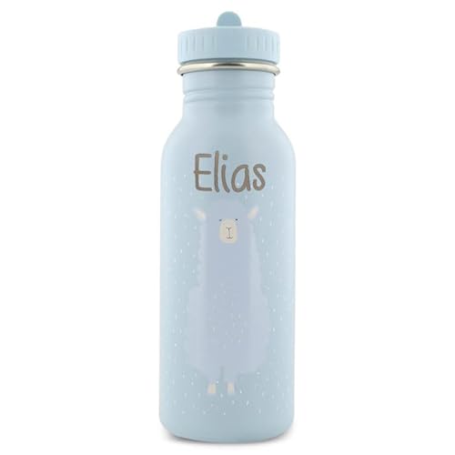 Personalisierte Trinkflasche aus Edelstahl von Trixie Baby Gravur des Namens (500 ml, Alpaca) von Elfenstall
