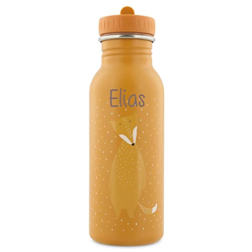 Personalisierte Trinkflasche aus Edelstahl von Trixie Baby Gravur des Namens (500 ml, Fuchs) von Elfenstall