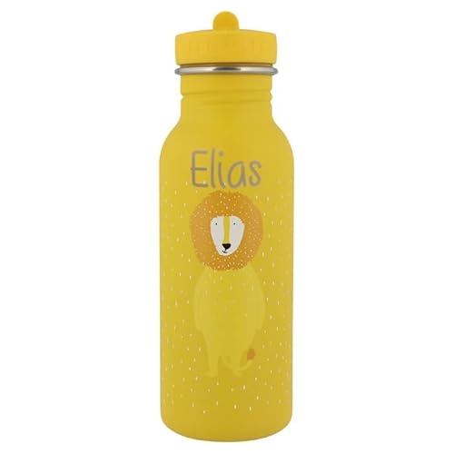 Personalisierte Trinkflasche aus Edelstahl von Trixie Baby Gravur des Namens (500 ml, Löwe) von Elfenstall