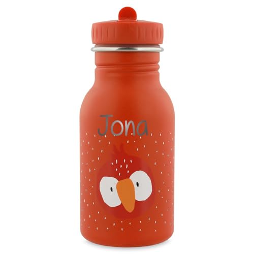 Personalisierte Trinkflasche aus Edelstahl von Trixie Baby Gravur des Namens (Papagei, 350 ml) von Elfenstall