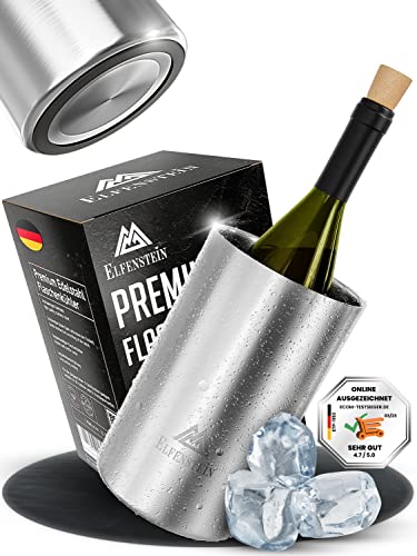 ELFENSTEIN Weinkühler Edelstahl [4h Kühlung & kratzfester Boden] Sektkühler doppelwandig, Flaschenkühler outdoor, Champagnerkühler, Getränkekühler, wine cooler, weinflaschenkühler von Elfenstein