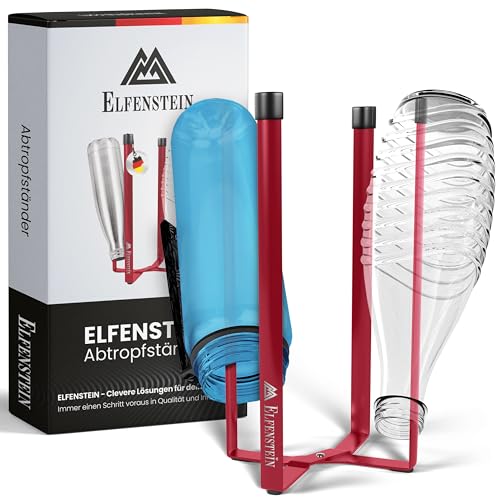 Elfenstein Flaschen Abtropfständer - Flaschenständer zum Abtropfen - Metall Abtropfgestell Flaschen klappbar - Flaschenhalter Küche 100% standfest, Küchen Gadgets praktisch von Elfenstein
