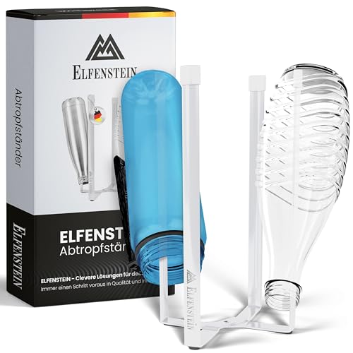 Elfenstein Flaschen Abtropfständer - Flaschenständer zum Abtropfen - Metall Abtropfgestell Flaschen klappbar - Flaschenhalter Küche 100% standfest, Küchen Gadgets praktisch von Elfenstein
