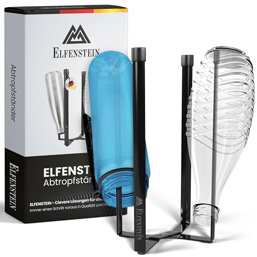 Elfenstein Flaschen Abtropfständer - Flaschenständer zum Abtropfen - Metall Abtropfgestell Flaschen klappbar - Flaschenhalter Küche 100% standfest, Küchen Gadgets praktisch von Elfenstein