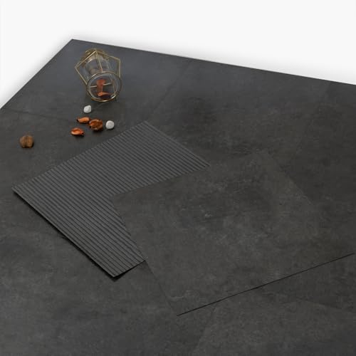 PVC Bodenbelag Vinylboden Selbstklebend, Küche Wasserdicht Bodenfliesen für Badezimmer Wohnzimmer Schlafzimmer, Dunkelgrau Betoneffekt Dicke 1,0 mm 30,4X30,4cm PVC Bodenbelag Vinylboden Selbstklebend, Küche Wasserdicht Bodenfliesen für Badezimmer Wohnzimmer Schlafzimmer, Dunkelgrau Betoneffekt Dicke 1,0 mm 30,4X30,4cm von Elffloor