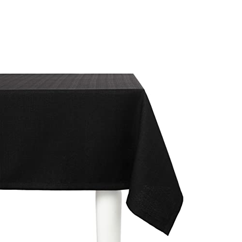 Elfida Deluxe Tischdecke abwaschbar - Schmutzabweisendes Tischtuch in Gastro-Qualität - Reißfeste und Formstabile Tischdecken aus hochwertigem Polyester - Premium Tischdecke (Schwarz, 90 x 90 cm) von Elfida