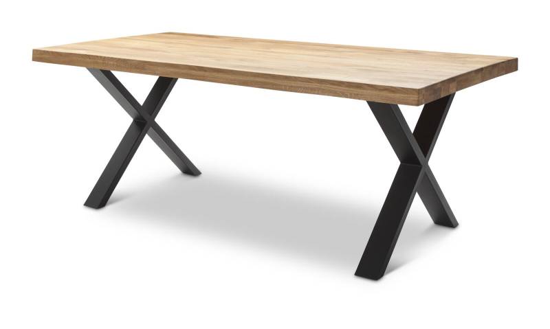 Elfo Möbel Esstisch Tim ca. 200 x 100 cm in Eiche/Gestell Metall schwarz von Elfo Möbel