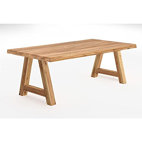 Esstisch Tisch Baumkante mit Holzgestell A-Form Eiche 240x100 cm von Elfo