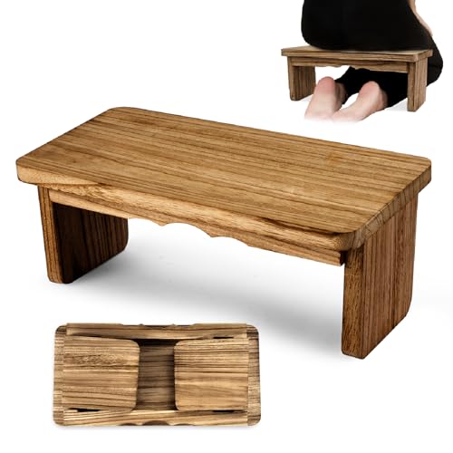 Elfzone Tritthocker aus Holz, Zen-Meditationshocker, Kniebank für Achtsamkeitsübung, Teezeremonie und Entspannung, ergonomisches Design für Komfort und Unterstützung, Haushalt, Dunkelbraun Elfzone Tritthocker aus Holz, Zen-Meditationshocker, Kniebank für Achtsamkeitsübung, Teezeremonie und Entspannung, ergonomisches Design für Komfort und Unterstützung, Haushalt, Dunkelbraun von Elfzone