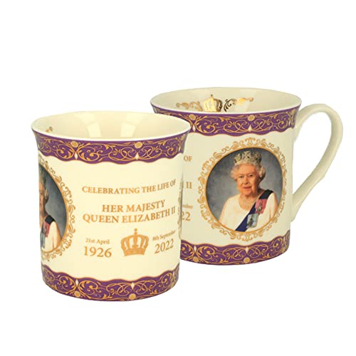 Celebrate The Life of Queen Elizabeth II 1926–2022 Gedenk-Kaffeetasse – ein unvergessliches Souvenir für Heimdekoration und Kollektion (von LILAJ) von Elgate