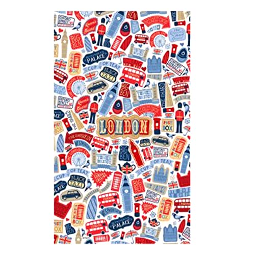 Elgate Geschirrtuch mit London-Doodles-Symbol, lustiges Souvenir, Geschenk, 100% Baumwolle von Elgate