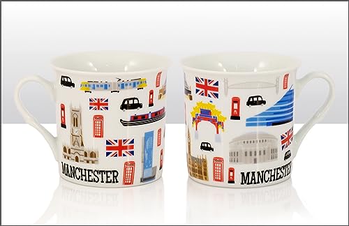 Elgate Manchester Icons Regal Tasse Wahrzeichen Geschenk Souvenir Tasse Tee Kaffee von Elgate