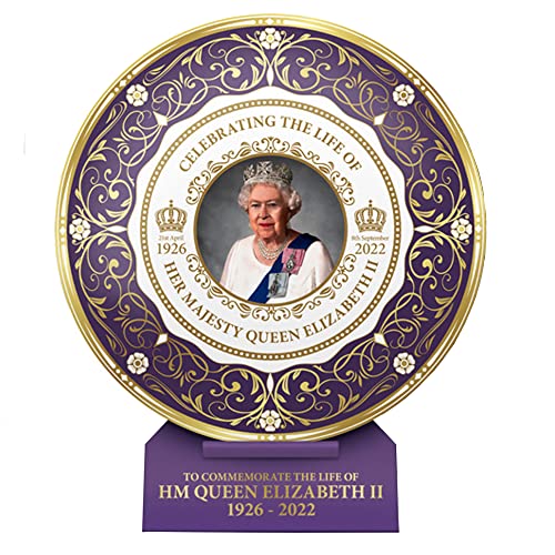 Queen Elizabeth II Gedenk Teller 20cm Zum Gedenken Königin London Commemorating von Elgate