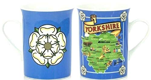 Tasse mit Motiv Yorkshire Map White Rose Tee Kaffee Souvenir Geschenk Dales Whitby York von Elgate
