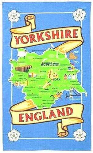 Yorkshire Karte Geschirrtuch Souvenir Geschenk Ridings Whitby Abbey Dales York Minster von Elgate